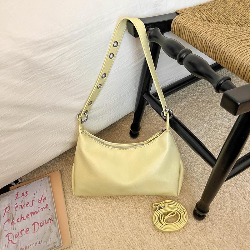 New Casual Minimalist Soft Leather Crossbody Bag Large Capacity Commute Shoulder Underarm Bag Fashion Versatile Phone Bag