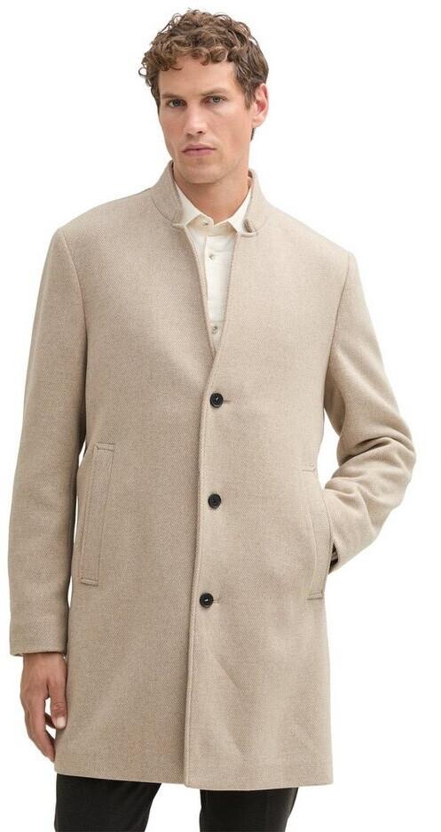 Coat Tom Tailor Denim Mantel Mit Wolle (1042405) Light Beige Color with Twill Structure