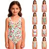 Costum de baie dintr-o piesă pentru fete - Costum de baie de vară cu gât rotund