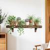 Målad Simulering Grön Murgröna Blad Krukväxt Väggdekoration För Sovrum Och Vardagsrum