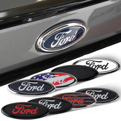 Car Styling Front Hood Rear Trunk Emblem Badge Sticker Decoration Auto Accessories For Focus Kuga Mk3 Mondeo Fusion Mustang