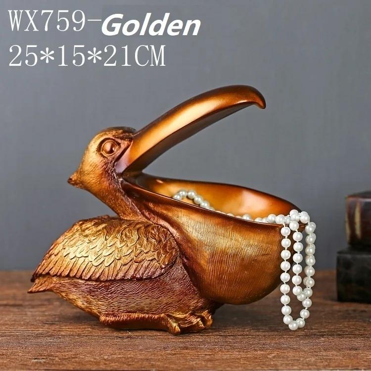 Big Mouth Pelecanus Bird Home Organizer Resin Art Craft for Keys Smart Phone Notebook Scissors Remote Control Case Holders
