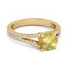 Lemon Quartz Split Pave Band Ring - 925 Sterling Silver Gold Vermeil