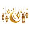 Eid Mubarak Moon Star Lantern Wall Decal 2026 Ramadan Kareem Decorations Home Wall Window Sticker Muslim Islamic Party Supplies