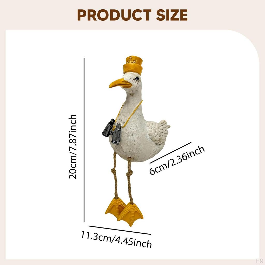 Seabird Statue Animal Sculpture Coastal Decor Nautical Resin Craft Beach Desktop Decoration Dangling