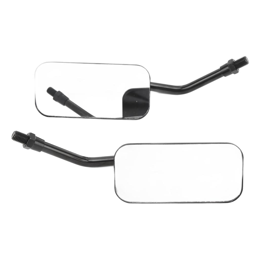 Motorrad Rückspiegel Quadratisch Klar Weitwinkel Seiten Rückansicht Flügelspiegel Kit für 38mm Innendurchmesser Stoßstange Stoßdämpfer