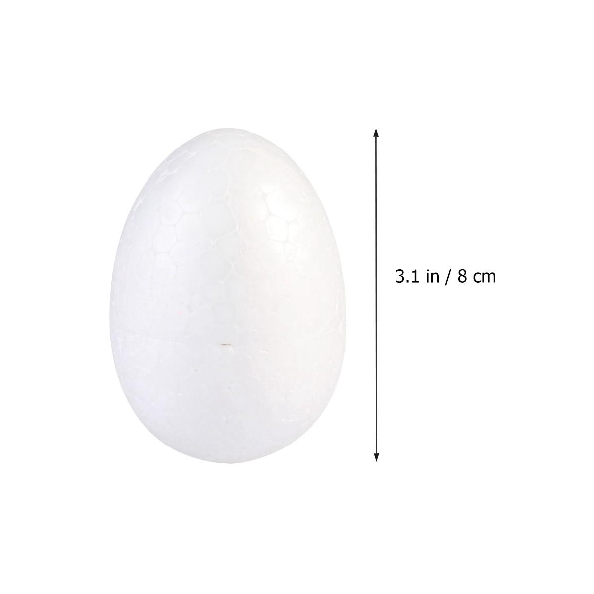 

20Pcs Solid Foam Egg 7Cm White Easter DIY Craft Supplies for Party Decoration Festival Wedding Harvest Ghost Festival Crafting 8X5.5X5.5CM