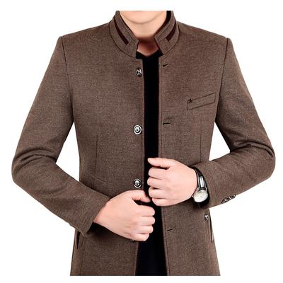 Herbst und Winter Herren Business Mode Wolljacke Jacke Herren Bügelfreie Wolle Wollmantel