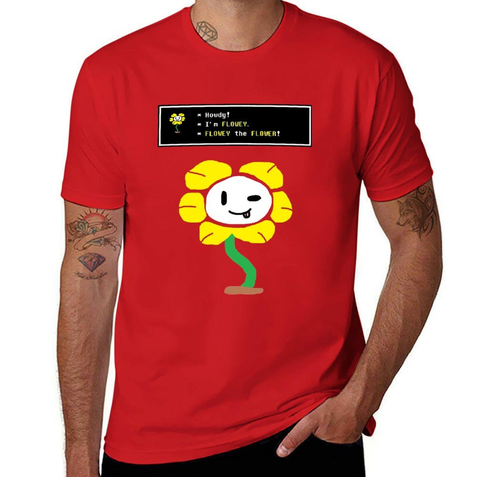 Футболка Undertale Flowey, футболка на заказ, аниме-одежда, свободные футболки, мужские забавные футболки S