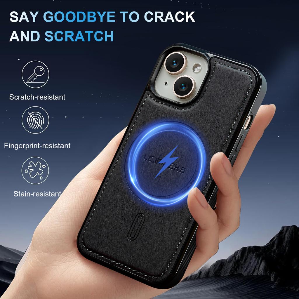 LC.IMEEKE L6 Do iPhone 13 mini/12 mini Etui Pokrowiec na Telefon z Powlekanej Skóry PU PC TPU Kompatybilny z MagSafe