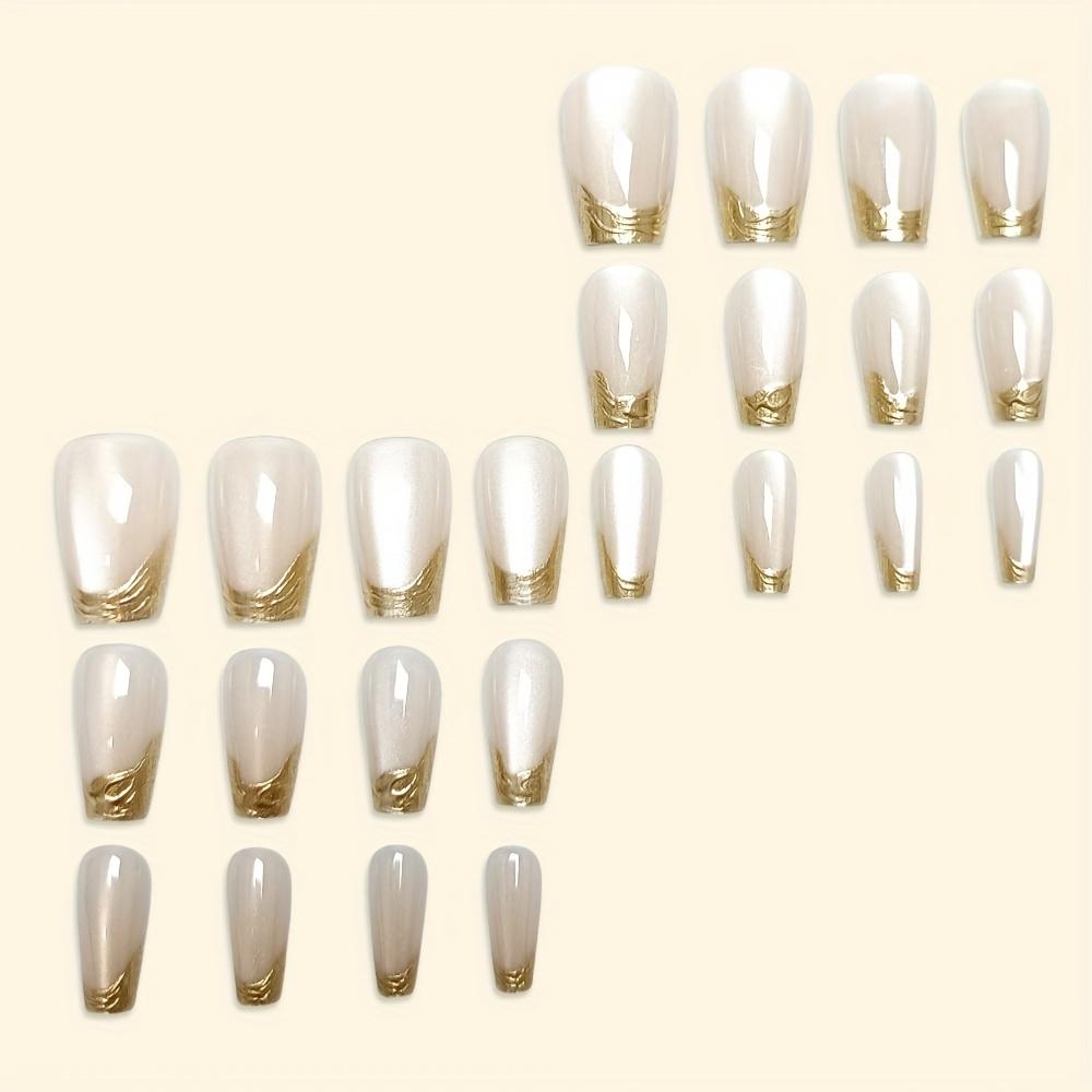 Glänzende Aufdrücknägel Kurz-T Falsche Nägel mit Glitzerakzenten, Einfach anzubringende Falschnägel für den täglichen Gebrauch & besondere Anlässe, Nagelzubehör