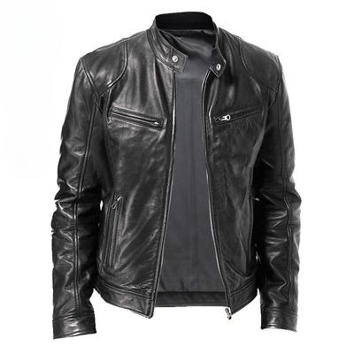 Fashion Men's Leather Jacket New Men's PU Leather Jacket Men's Motorcycle Wear Leather Men
