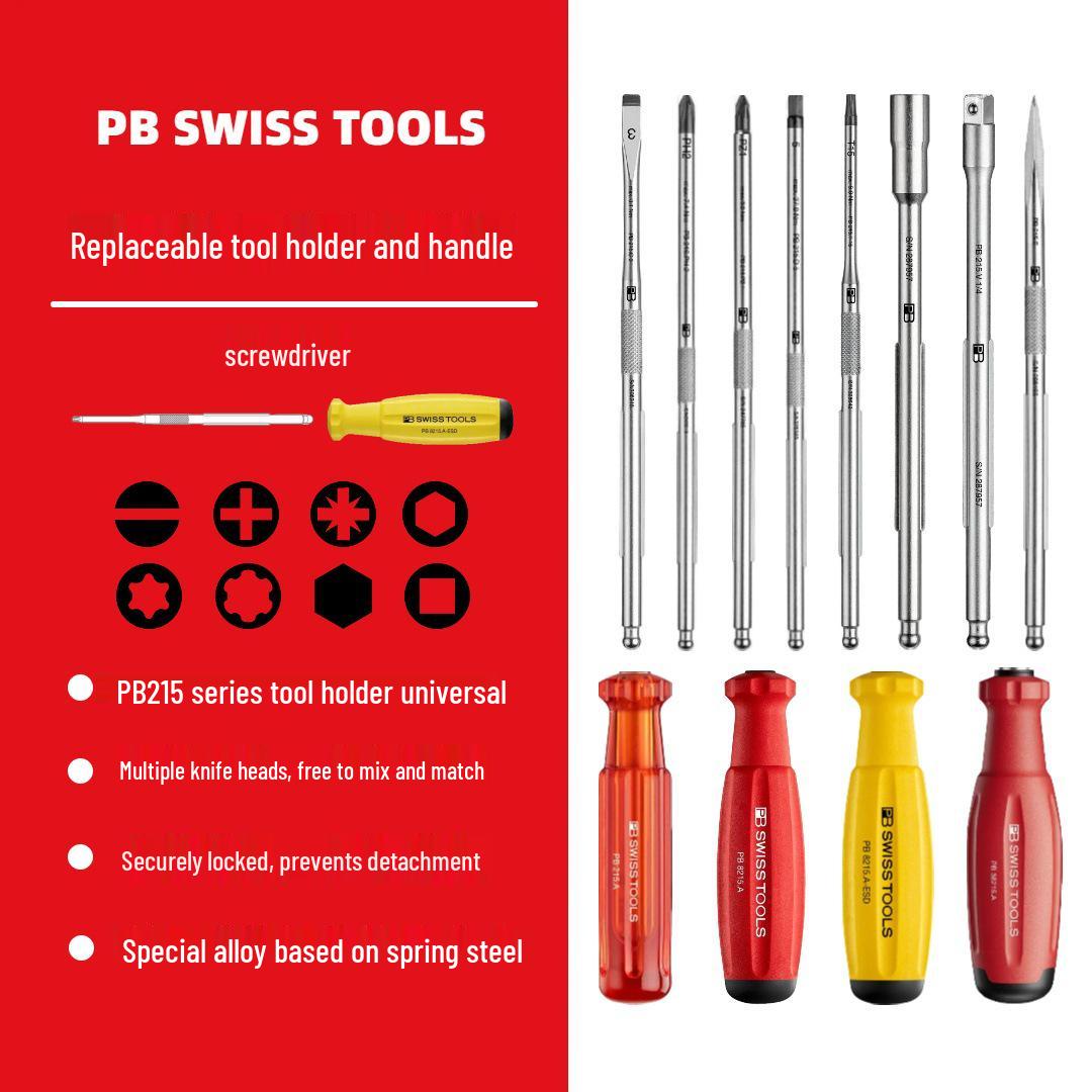 Отвертка PB Swiss Tools ESD с нескользящей рукояткой и сменным лезвием 215.A/8215/38215.A PB 215.A Classic Handle