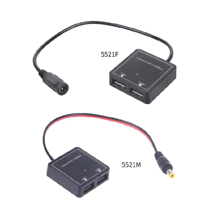 6V30A to 5V3A USB Fast Charge Car Charging Adapter DC5521 to Two USB Connection