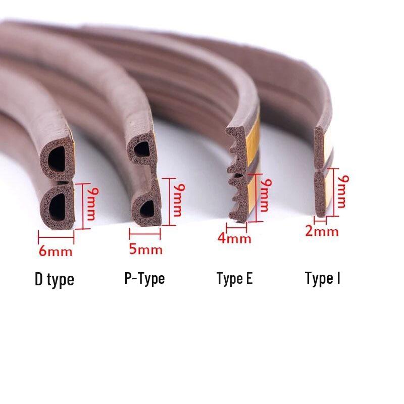 D-Type Soundproof Door & Window Rubber Seal Strip - Windproof, Self-Adhesive, Anti-Collision for Bedroom Gaps