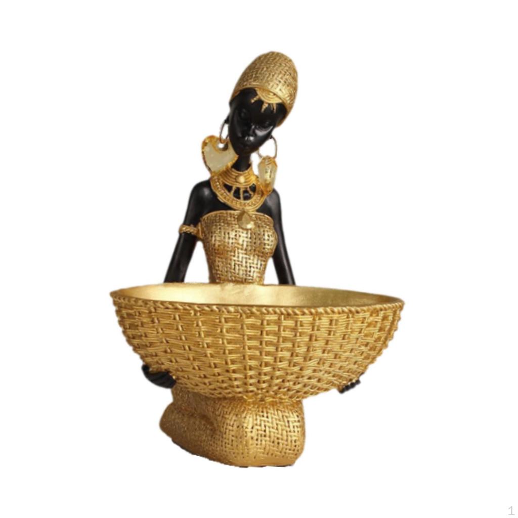 African Tribal Lady Statue Woman Figure Retro Housewarming Gift Sculpture