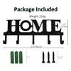 Decorative Metal Key Hook Black Color Wall Mounted Holder Rack for Entryway