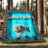 1pc Minecraft Movie Dog Outdoor Flannel Blanket, Cozy & Warm Soft Te Playful Design, Napping Camping,