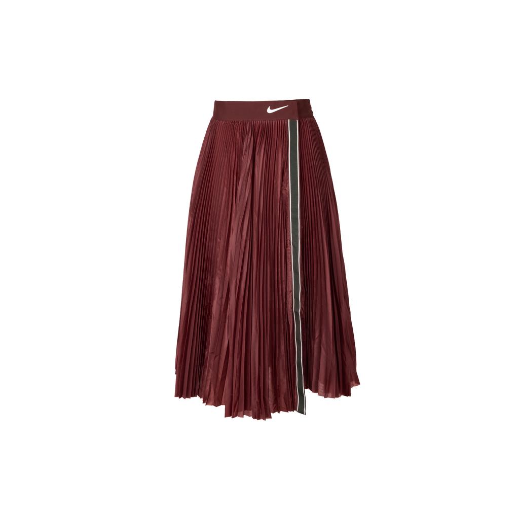 Nike Court Slam SS25 Casual Long Skirt Women's Dark Red/White Color HF6443-619