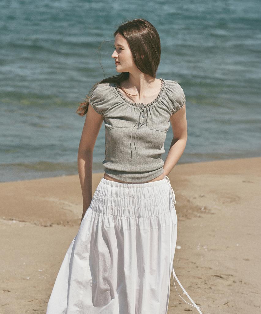 Ost Kaka Smoking Maxi Skirt White