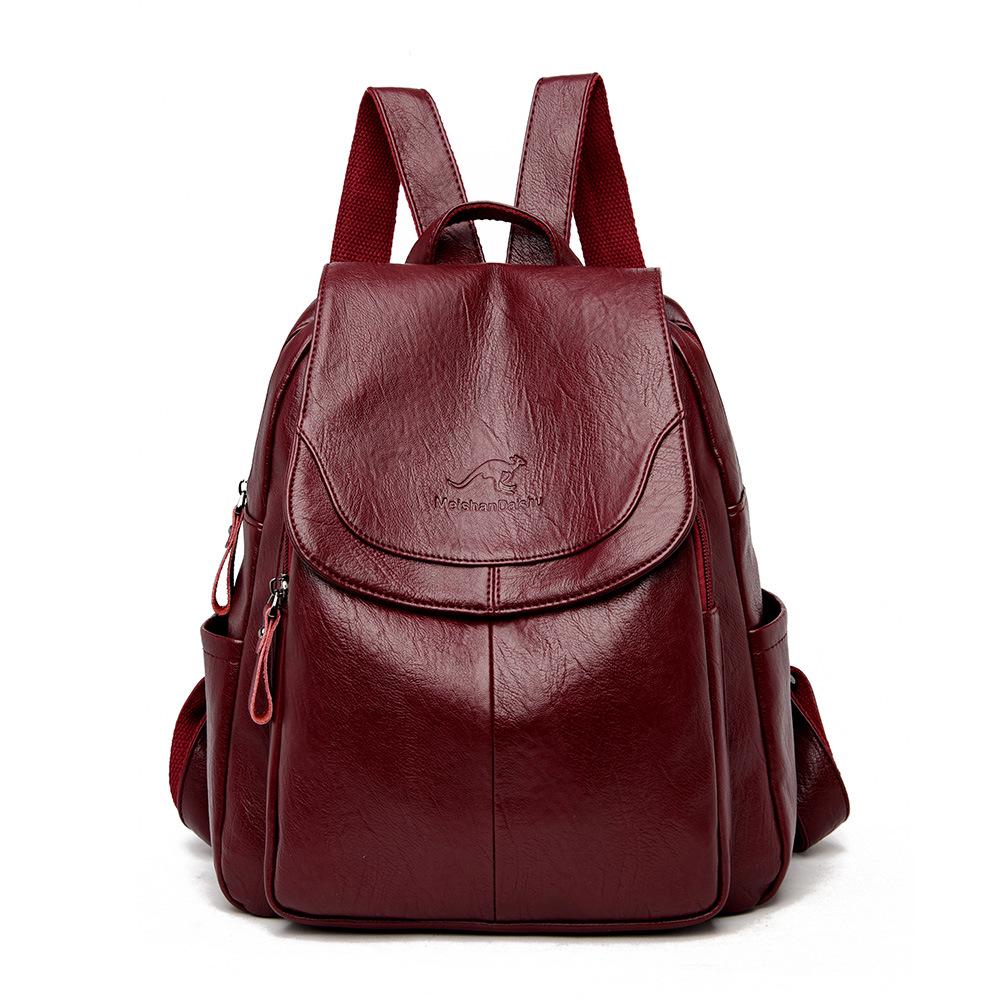 Summer 2023 Retro Women's Soft Leather Bag - Minimalist, Casual, Large Capacity for Middle-Aged Moms