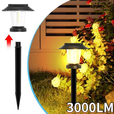 Iluminación Decorativa para Jardín 3000LM Luz Solar para Sendero LED Luz Solar Exterior para Paisaje de Sendero IP65 Impermeable Luz Solar para Jardín