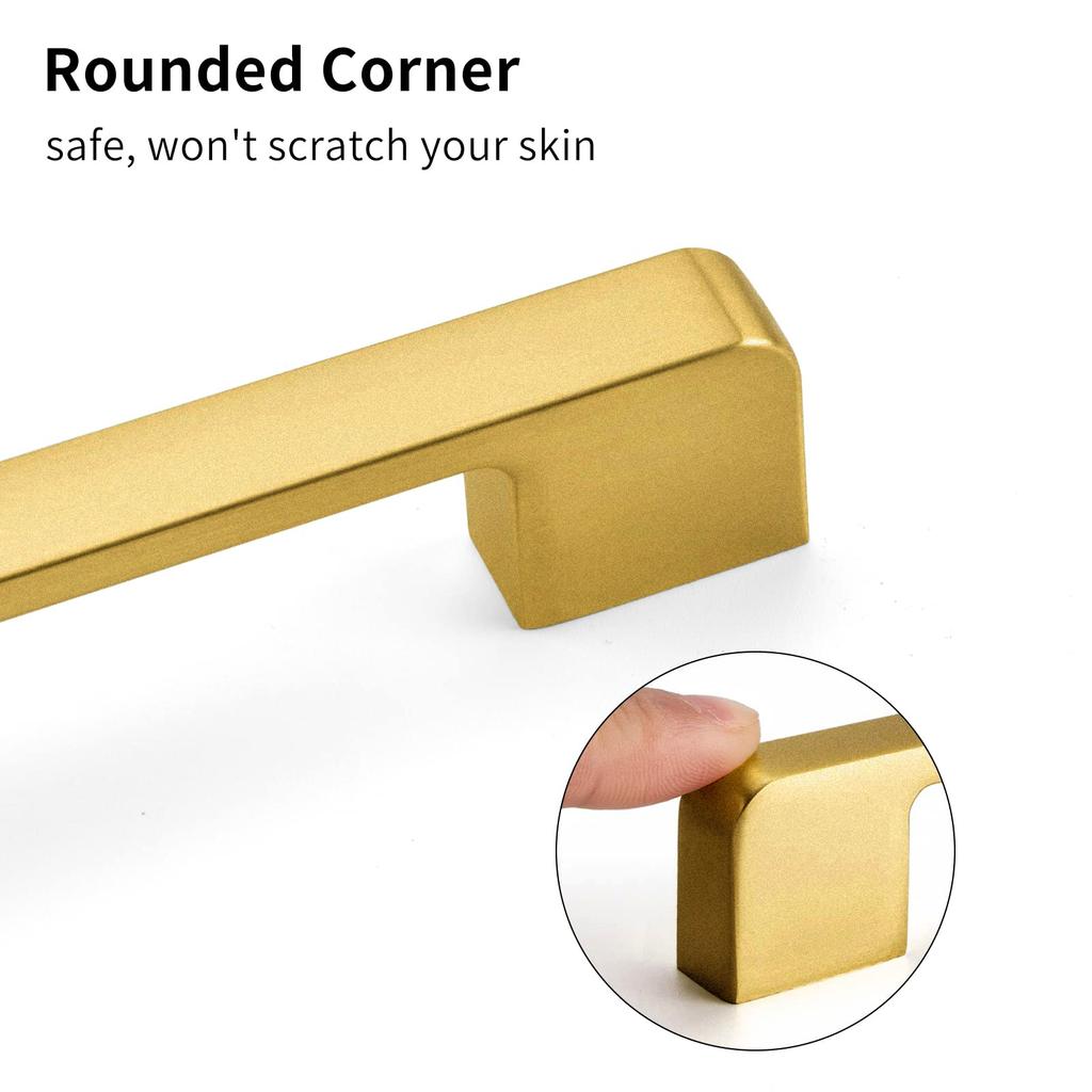 5/12 Pack Elegant Matte Golden Aluminum Alloy Handles, Painted Durable Cabinet and Drawer Pulls, Kitchen and Furniture Hardware
