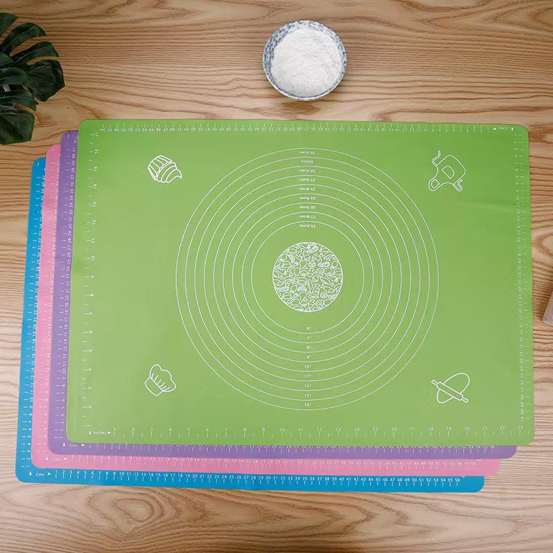 Food-Grade Silicone Kneading Mat - High-Temp Resistant with Scale for Kitchen Use Large 40x50