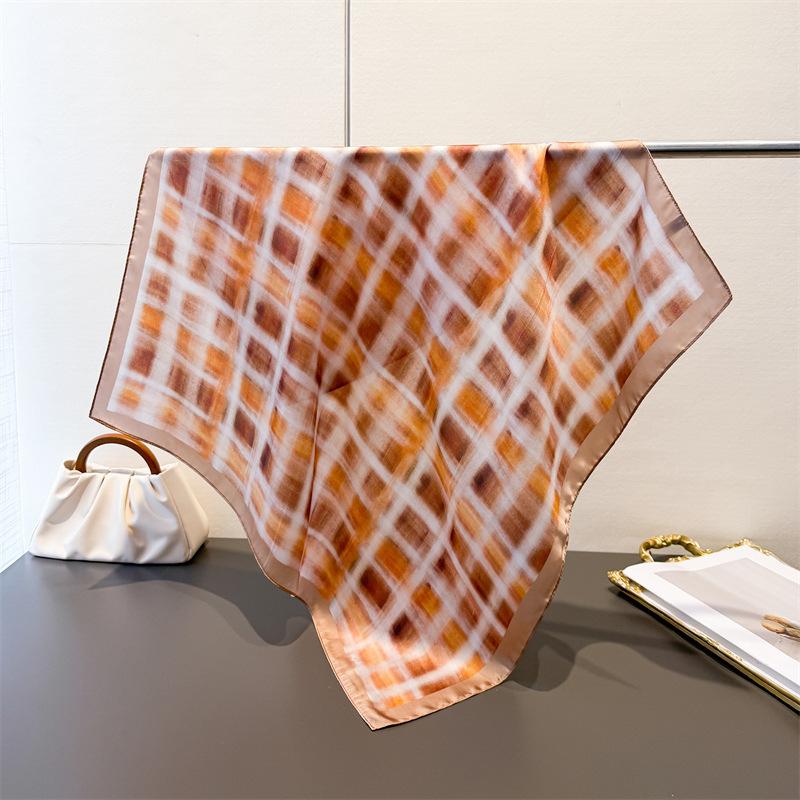 Luxury Printing 70cm Square Scarves Women's Silk Scarf Spring and Summer Bandana Small Neckties Bags Foulard Shawl