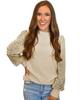 Azura Exchange Leopard Print Long Sleeve Ribbed Knit Blouse