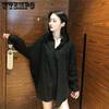 Women Blouses Spring Long Sleeve Black Chiffon Shirt with Belt Ladies Loose All-match Fashion Chic Casual Simple Tops