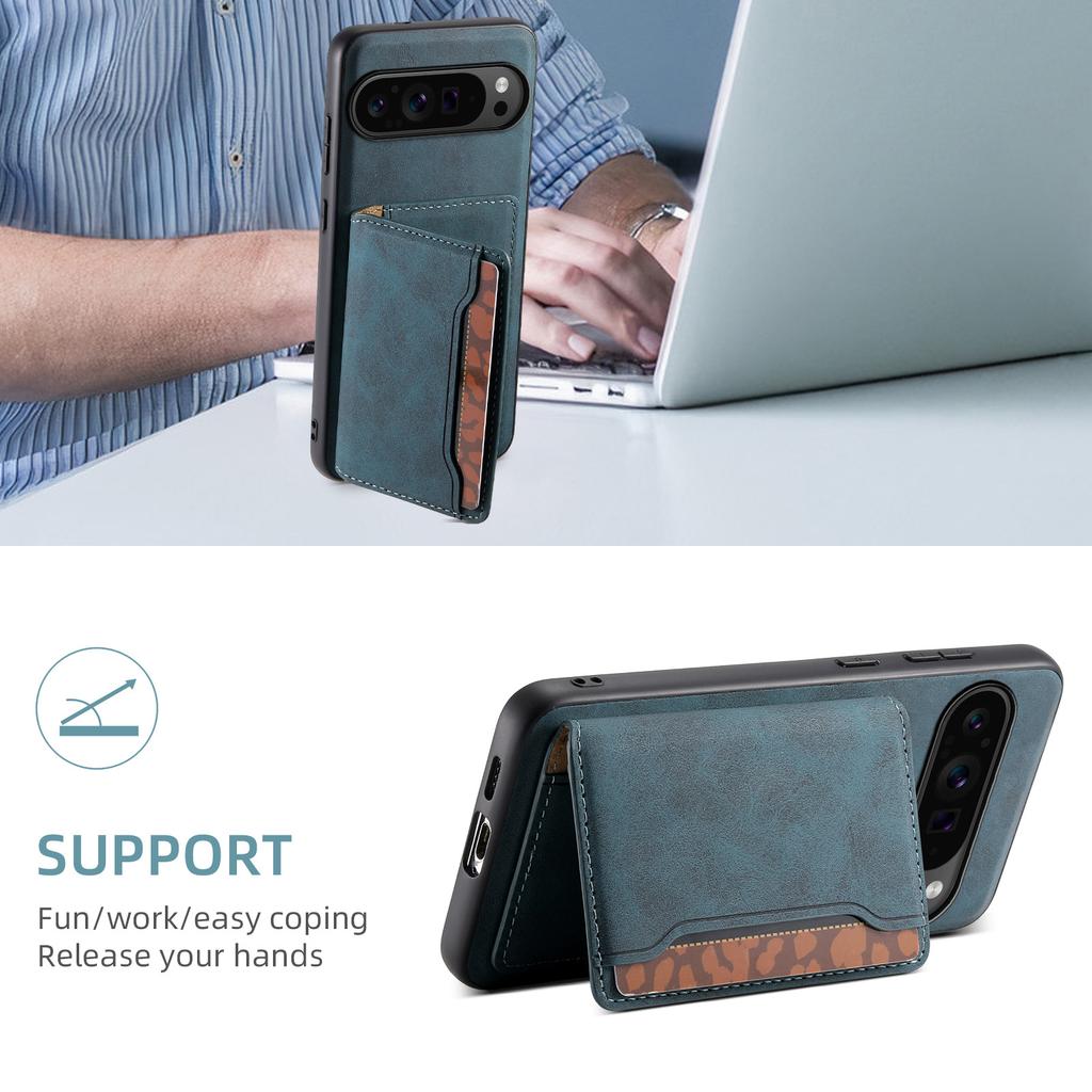 Leather Case for Google Pixel 10 Pro XL Pixel9 8 8A 7 7A 6 6A Detachable Card Holder Wallet Magnetic Wireless Charging Cover