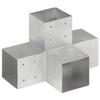 VidaXL Post Connector X-Shape Galvanized Metal 101x101 Mm