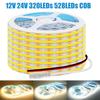 12V 24V COB LED Strip Light 320 528LEDs/M Flexible LED Tape Ribbon 3000K 4000K 6000K High Density Linear Lighting 0.5M 1M 5M 10M