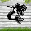 Elegant Mermaid Metal Wall Art Abstract Iron Sign for Halloween Christmas Home Office Cafe Bar Farmhouse Room Decor Housewarming Gift