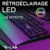 Gaming-Tastatur - The G-Lab - KEYZ CARBON E - Mechanisch (Blauer Schalter) - Rainbow - Flaches Profil - Handgelenkauflage - Kabelgebunden - Schwarz