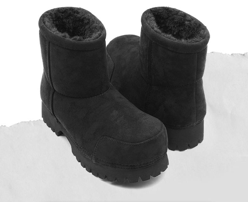 2025 Winter Fleece-Lined Big Head Snow Boots, Non-Slip Thick Sole, Height-Increasing, Pull-On Fashion.