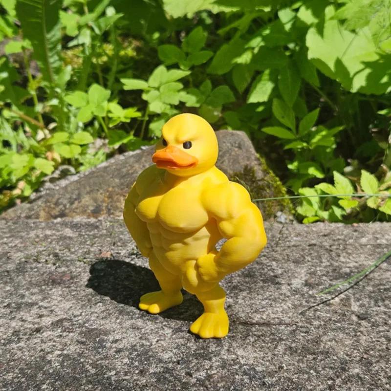 Cartoon Creative Funny Muscle Duck Figurine - Interesting Muscle Duck Table Decoration, Office Living Room Entrance Decoration