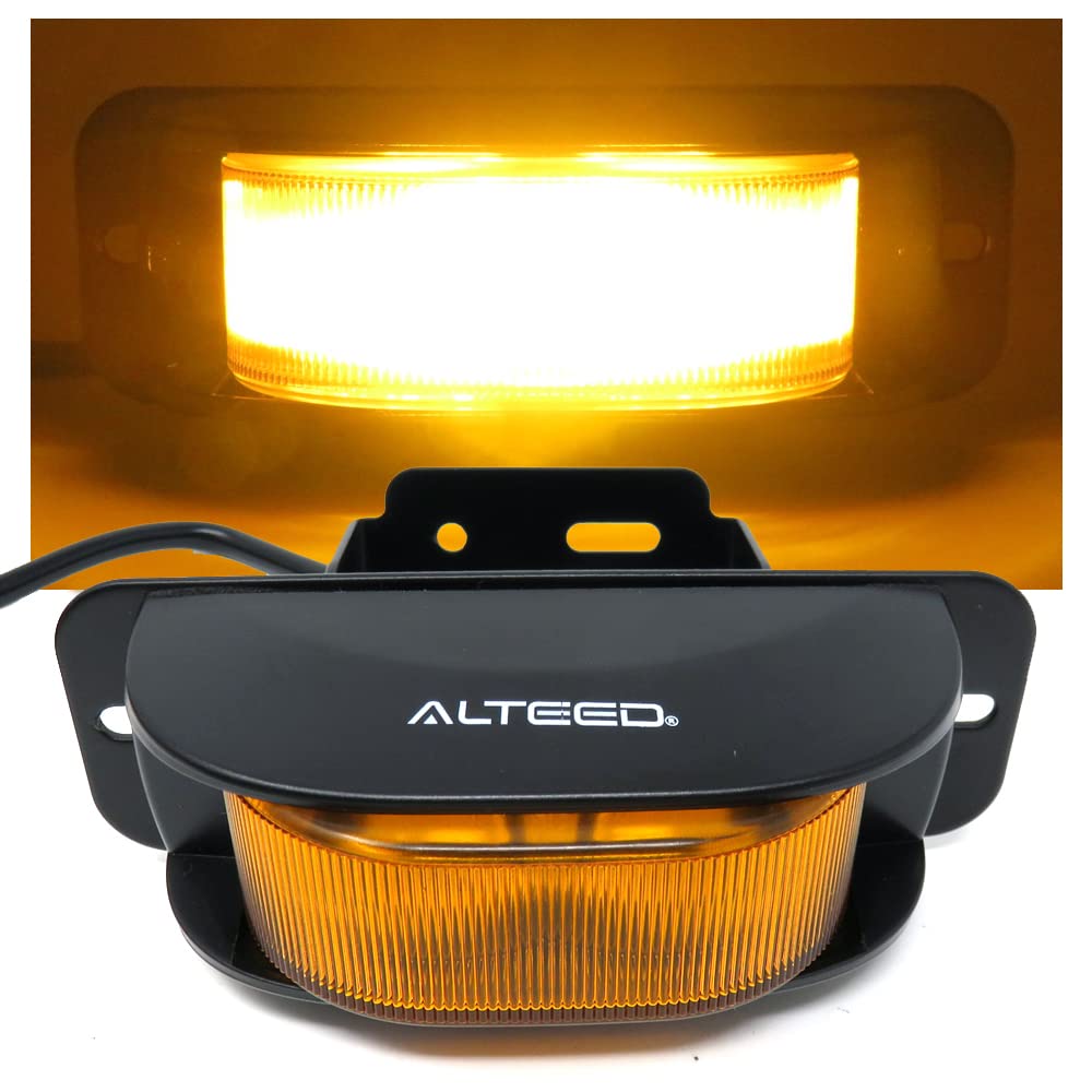 ALTEED LED Warning for 12V and 24V Diffused 21 Light Patterns Light, Yellow, Vehicles, 180-Degree Light,