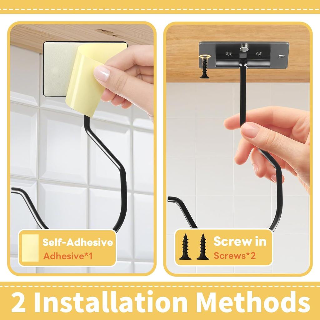 Self Adhesive Banana Hook Under Cabinet Foldable Banana Hanger Hook Under Counter Banana Hook to Keep Bananas Fresh Heavy Duty Metal Banana Holder