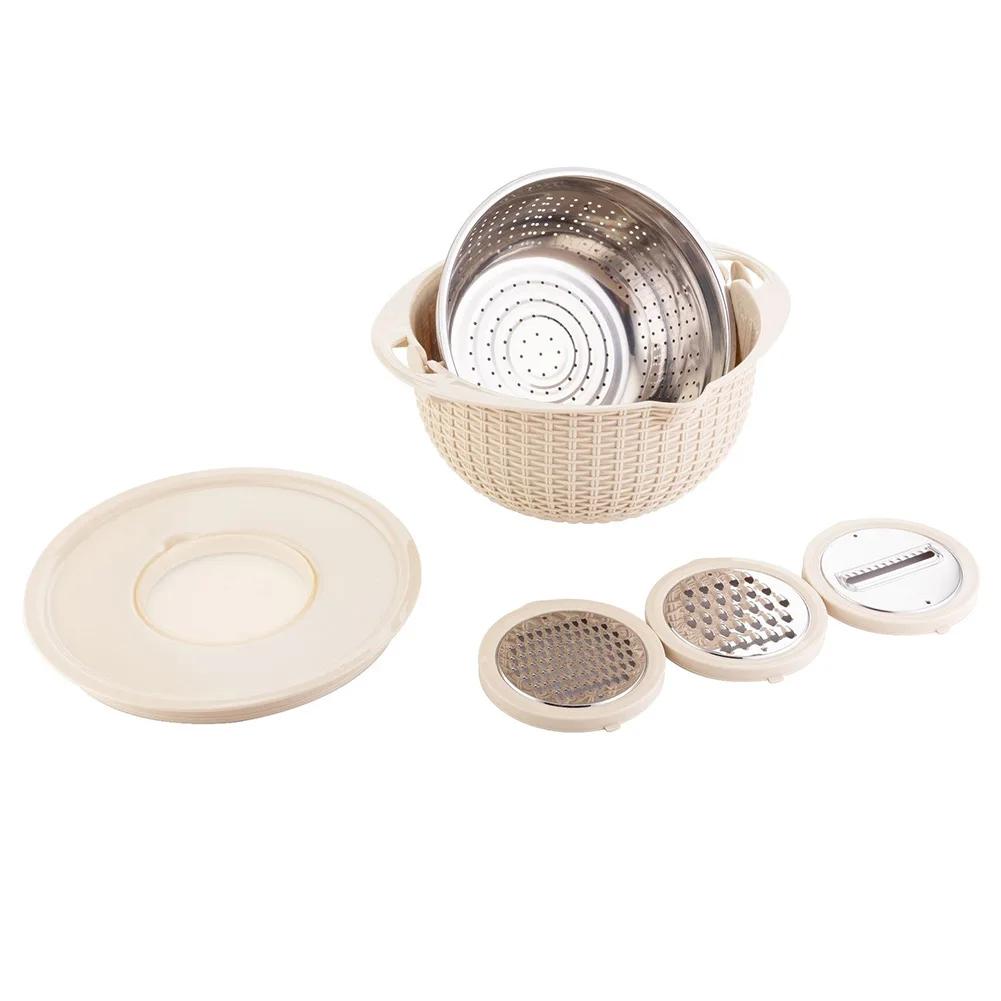 Kitchen Colander 4 In 1 Colander Cooking Accessories With Mixing Bowl Set 360° ROTATION & DRAINING Kitchen Tools