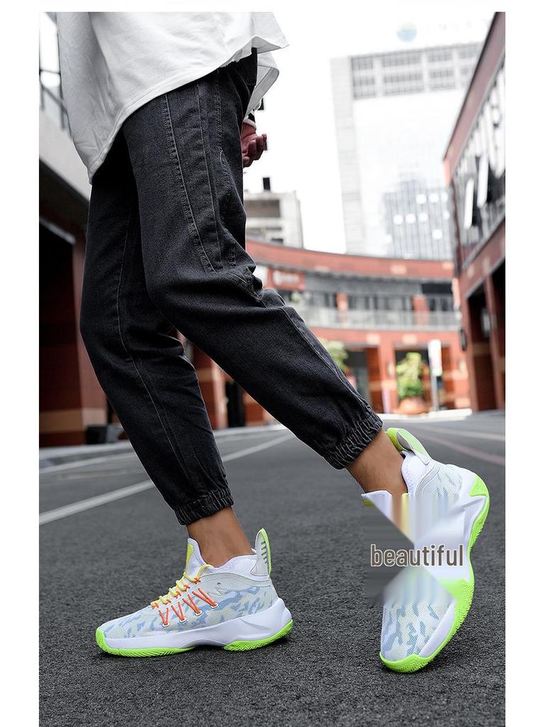 Herren Sommer Mesh Basketball Sneaker - Atmungsaktiv, Weiche Sohle, Rutschfeste Low-Top Laufschuhe