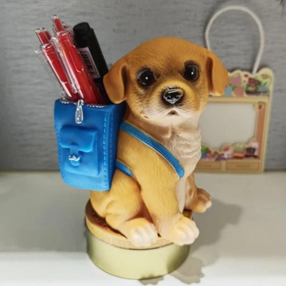 Plastic Dog Pen Holder Multi-function Makeup Brush Cylinder Puppy Storage Bucket Dormitory