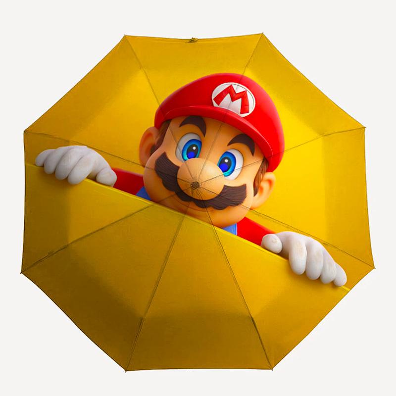 

1PC Mario Bros Automatic Open/Close Folding Umbrella, Windproof 8 Rib Construction, Lightweight Travel Umbrella for Women/Men3200