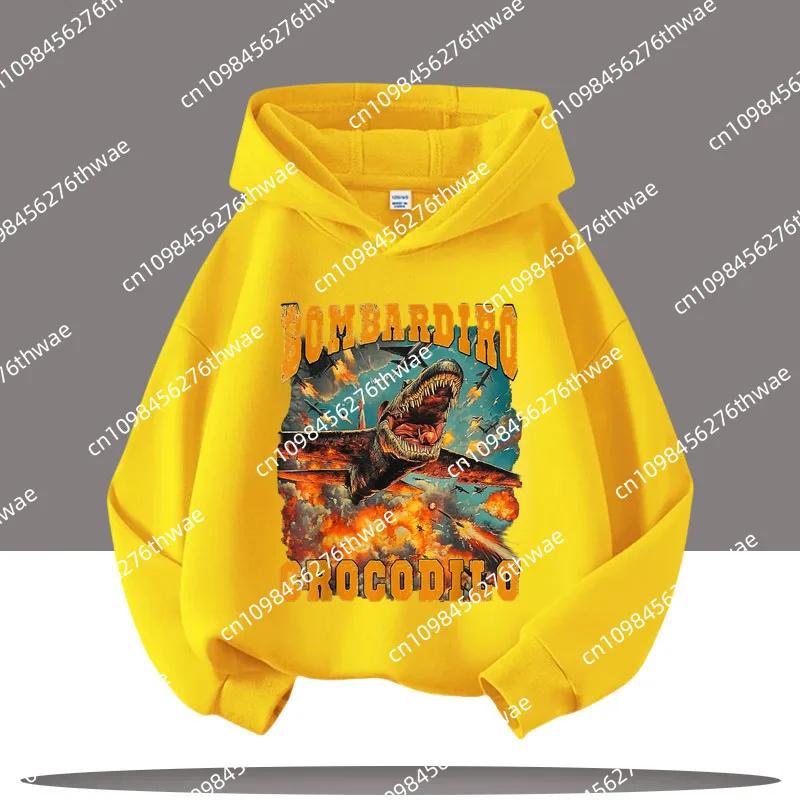 Tung Tungtung Sahur Ležérní Top s dlouhým rukávem Chlapecké oblečení Italský brainrot Dětská mikina Vtipná kreslená grafika Tenké mikiny