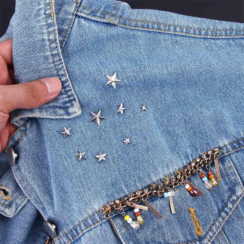 For Hat,Bag,Clothes Quality Metal Releasable Sewing Decor Star Rivets DIY Studs Garment Supplies