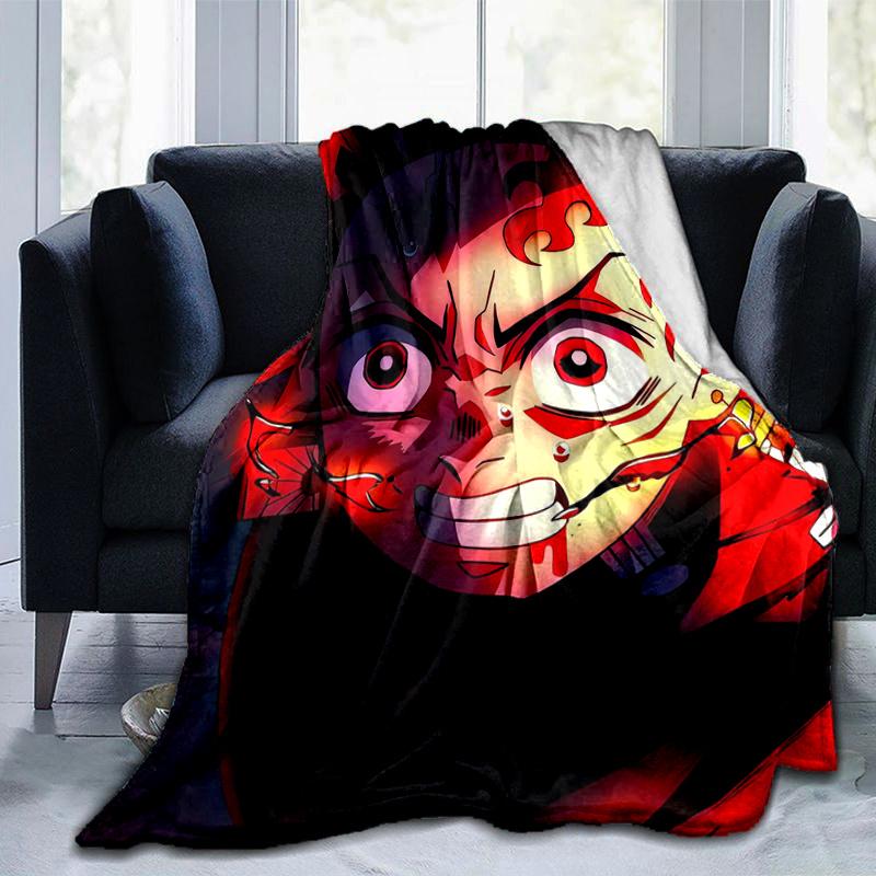 1pc Anime Demon Slayer Tanjiro Kamado Cosplay Blanket, Home Decor, Couch Throw .B046