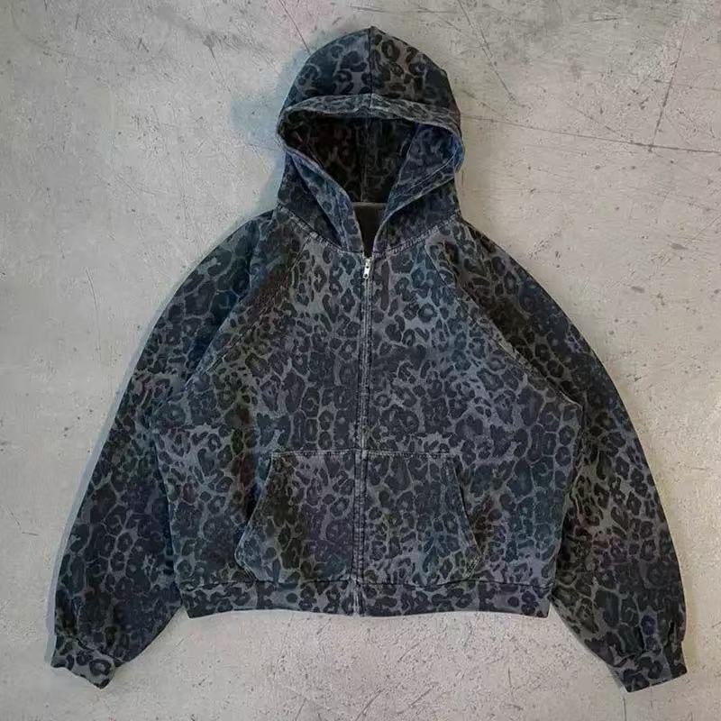 2KWEIRD Sudadera con Capucha Estética Gótica para Mujer Otoño Invierno Cuello de Piel Casual Diseño Elegante Slim Cárdigan Sudadera Ropa Harajuku Años 2000