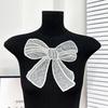 White Beaded Organza Bow Patch Sticker Clothing T-Shirt Top Children'S Clothing Decorative Cloth Sticker Accessories
