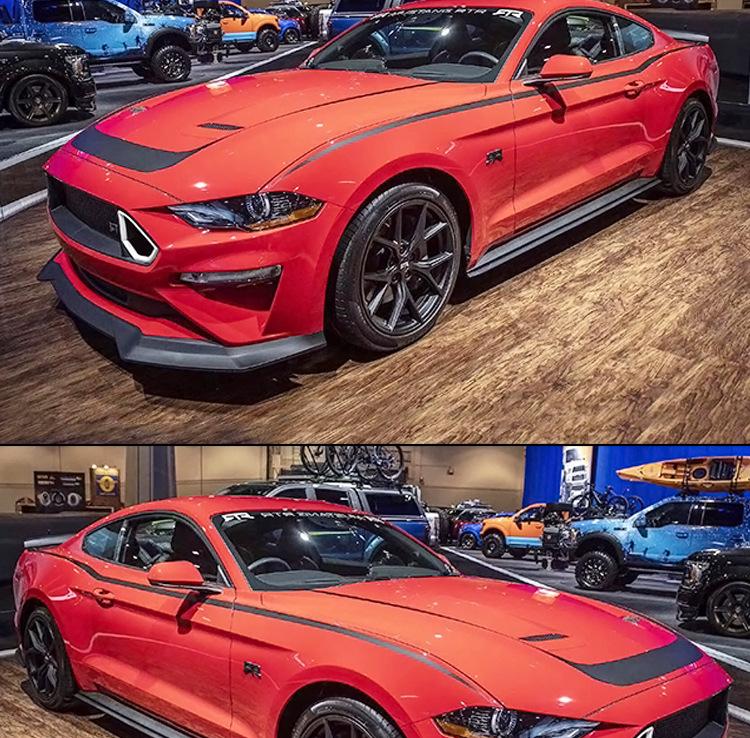 Compatible Ford Mustang 2015-2023 RTR Side Skirt Decorative Strips, Injection Molded PP